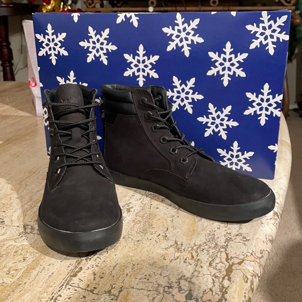 Timberland Ortho light sneaker boot.  Black nubuck suede.